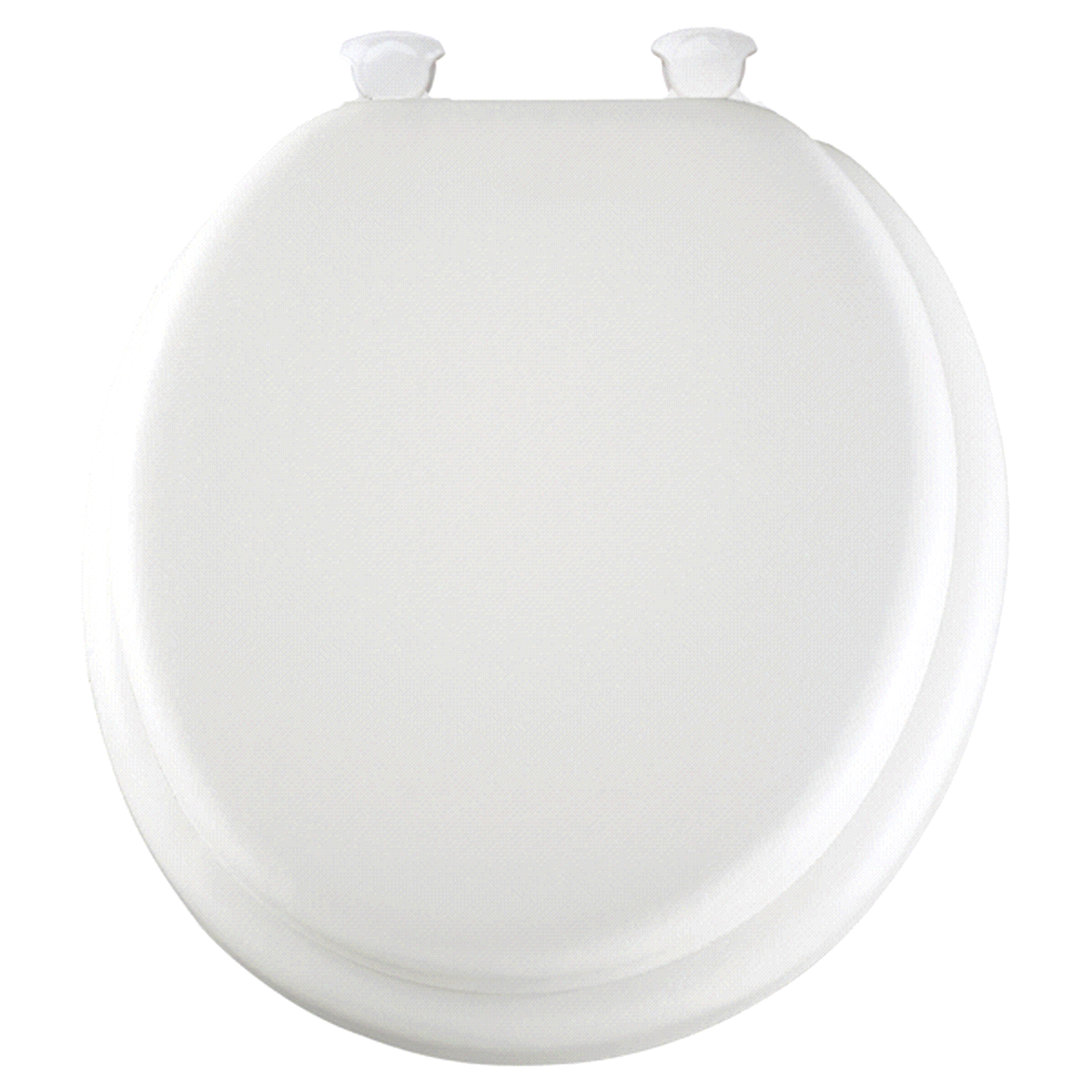 slide 1 of 5, Mayfair Round Cushioned Vinyl Soft Toilet Seat with Easy•Clean & Change Hinge, White, 1 ct