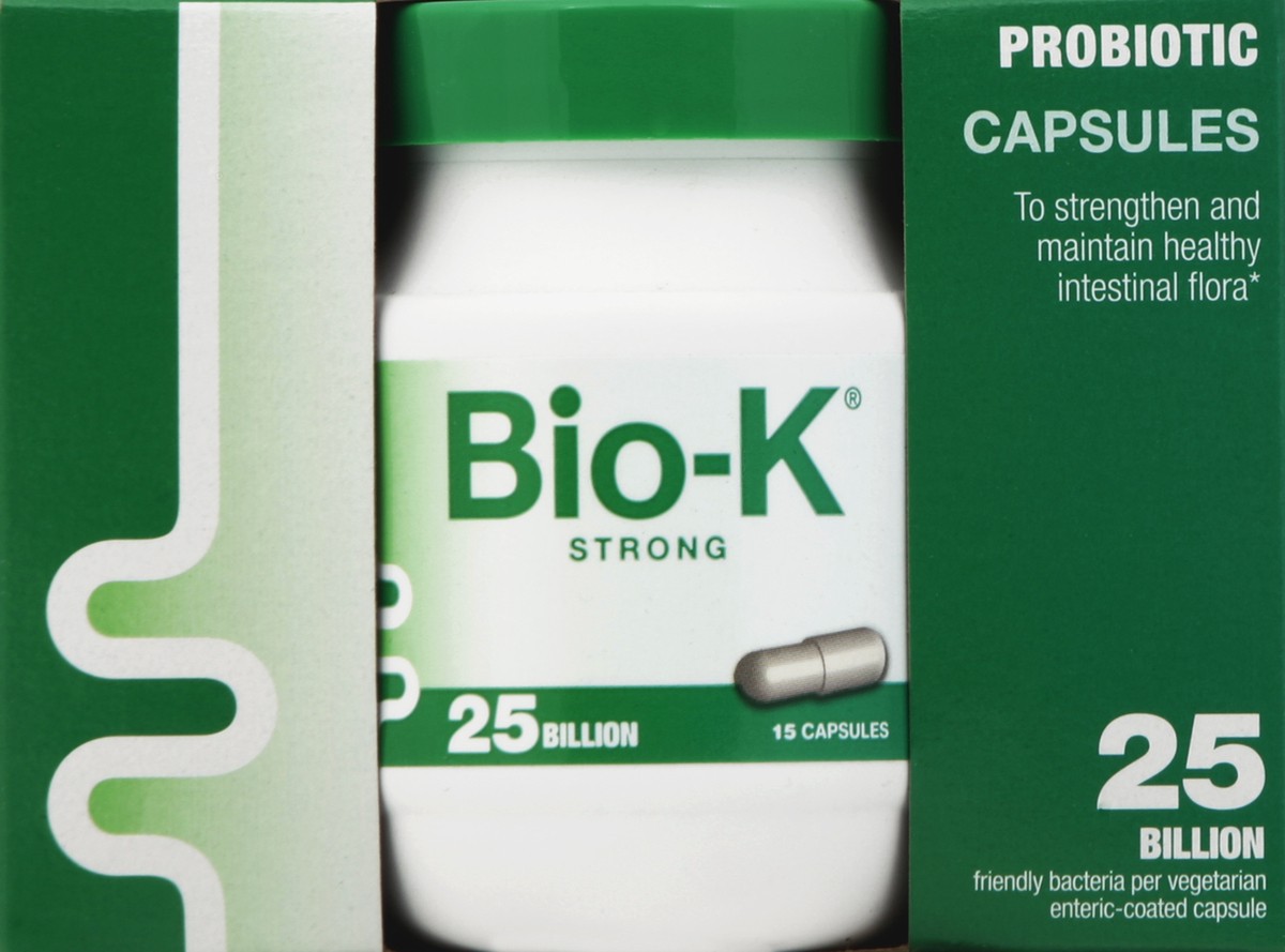 slide 4 of 5, Bio-K+ Probiotic, Strong, Capsule, 15 ct