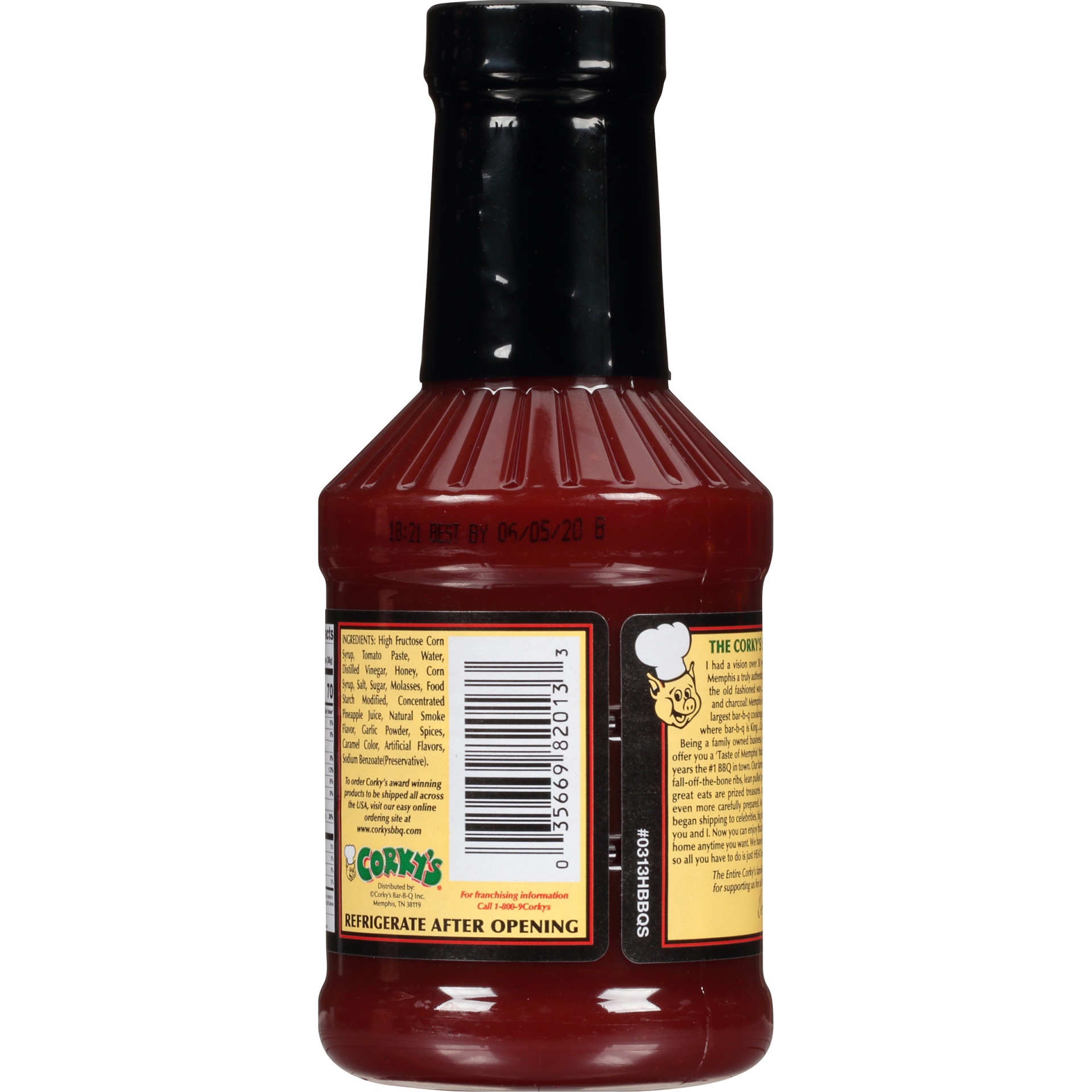 slide 4 of 6, Corky's Honey BBQ Sauce, 18 oz