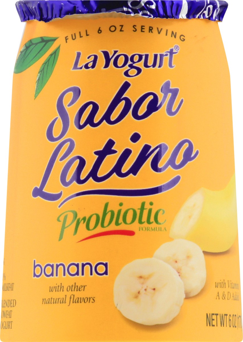 slide 1 of 9, La Yogurt Sabor Latino Blended Lowfat Banana Yogurt 6 oz, 6 oz