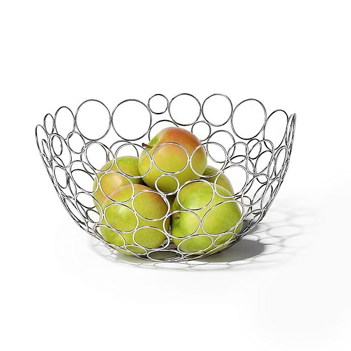 slide 1 of 2, Spectrum Circle Shapes Chrome Fruit Bowl, 1 ct