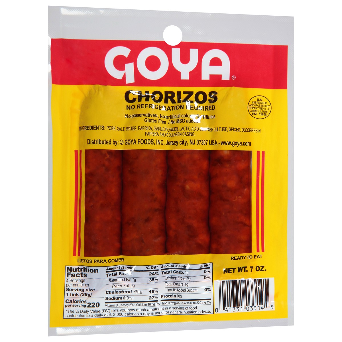 slide 7 of 11, Goya Chorizos, 4 ct; 7 oz