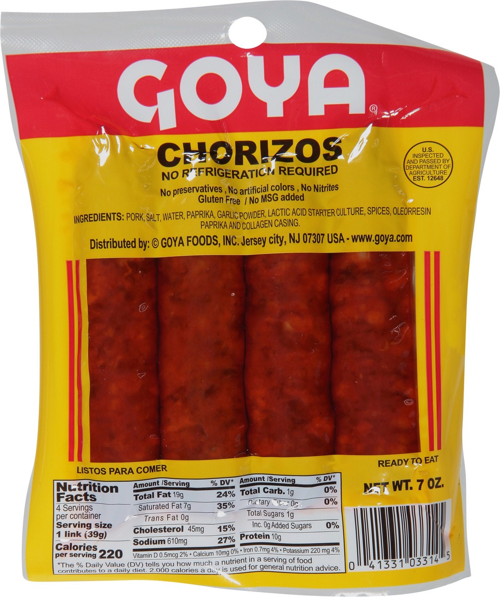 slide 6 of 11, Goya Chorizos, 4 ct; 7 oz