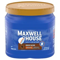 Maxwell House House Blend Medium Roast Ground Coffee, 24.5 oz Canister