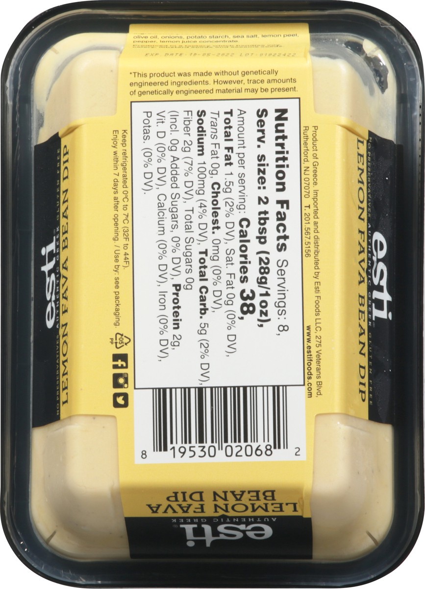 slide 8 of 13, esti Lemon Fava Bean Dip 8 oz, 8 oz