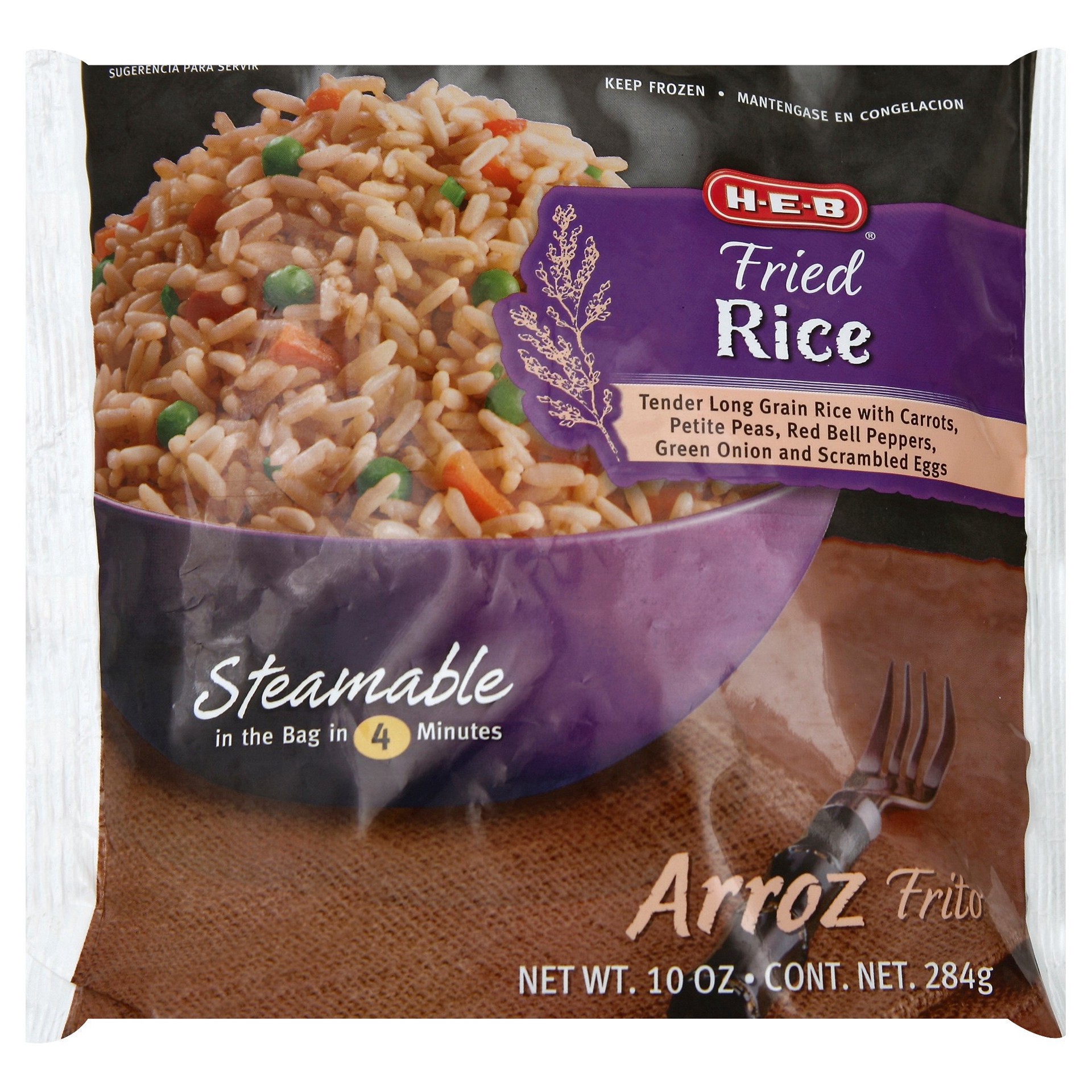 slide 1 of 1, H-E-B Frozen Steamable Fried Rice, 10 oz