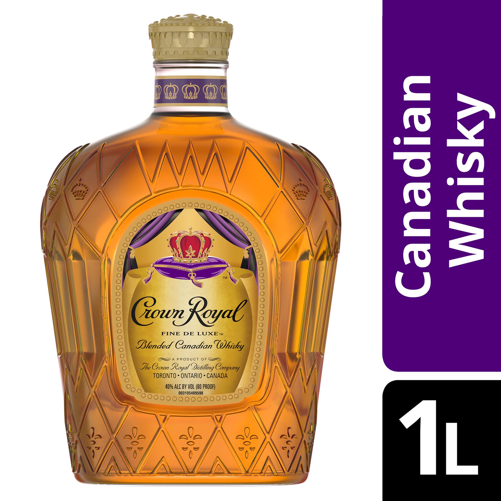 slide 2 of 7, Crown Royal Fine De Luxe Canadian Whisky, 1 L, 1 liter