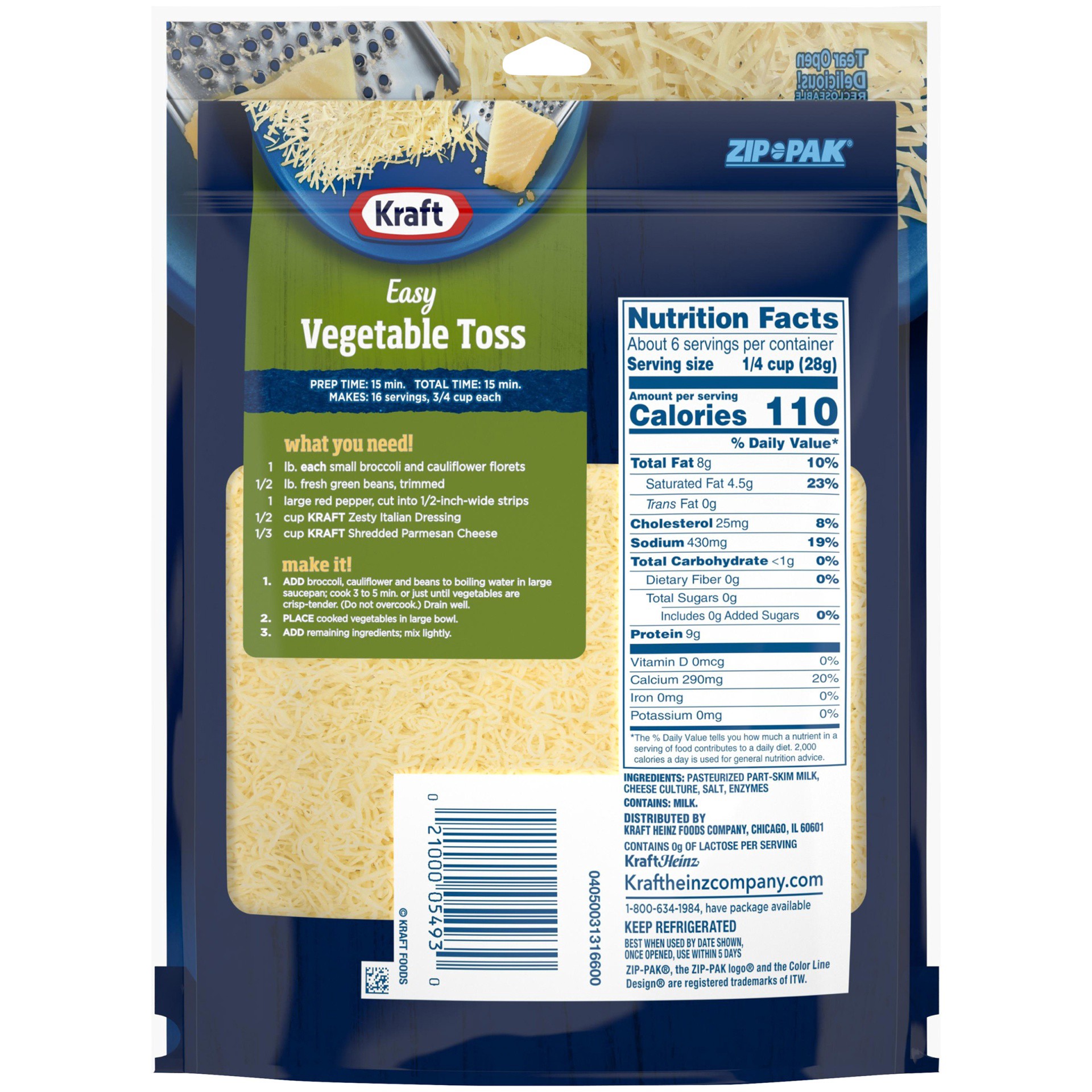 slide 9 of 10, Kraft Parmesan Finely Shredded Cheese, 6 oz Bag, 6 oz