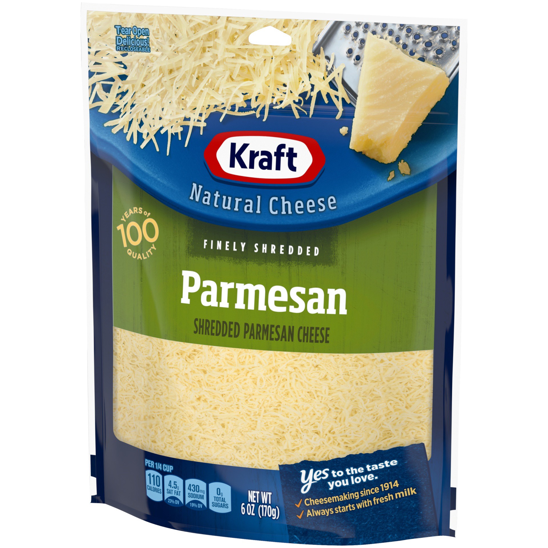 slide 8 of 10, Kraft Parmesan Finely Shredded Cheese, 6 oz Bag, 6 oz