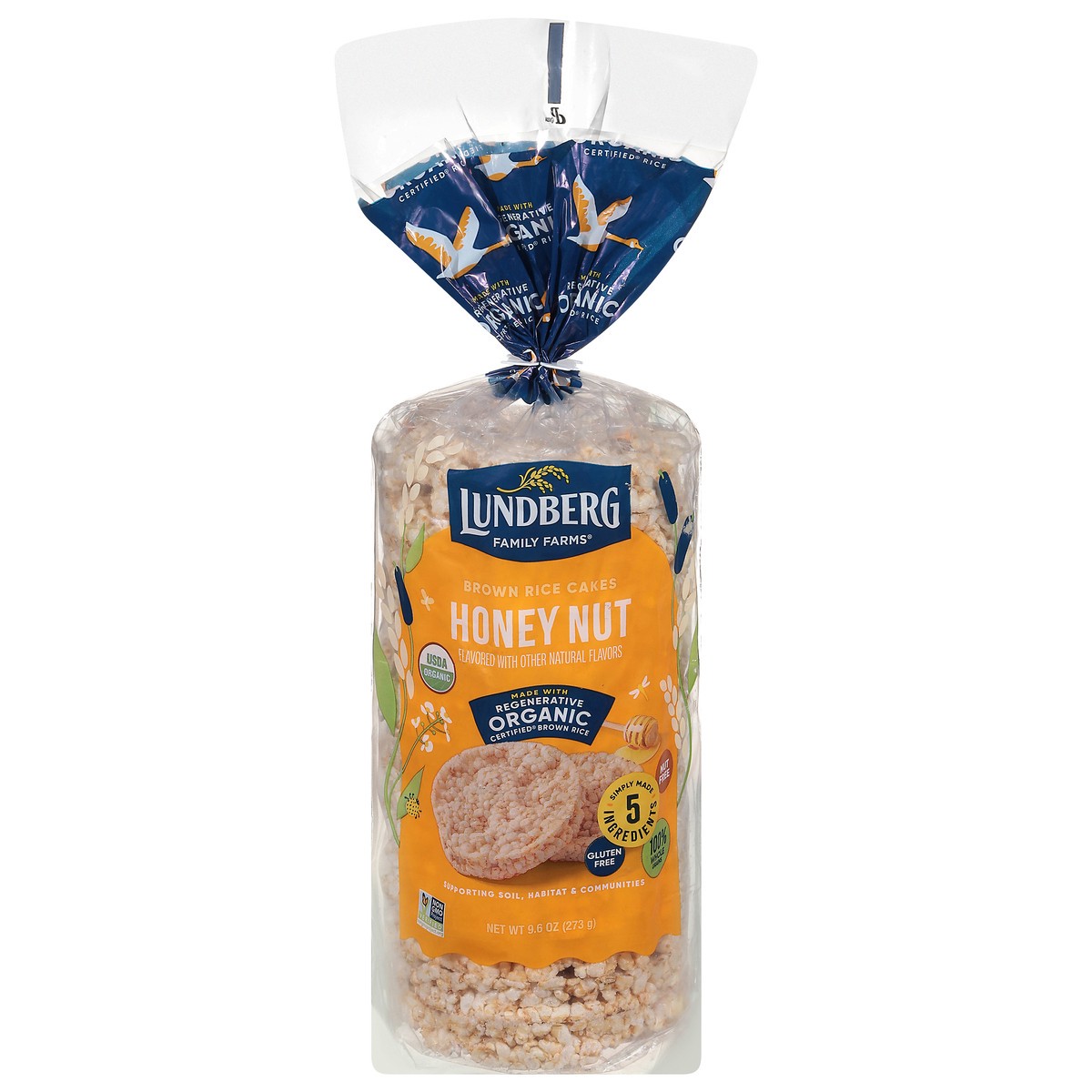 slide 1 of 9, Lundberg Family Farms Organic Honey Nut Brown Rice Cakes 9.6 oz, 9.6 oz