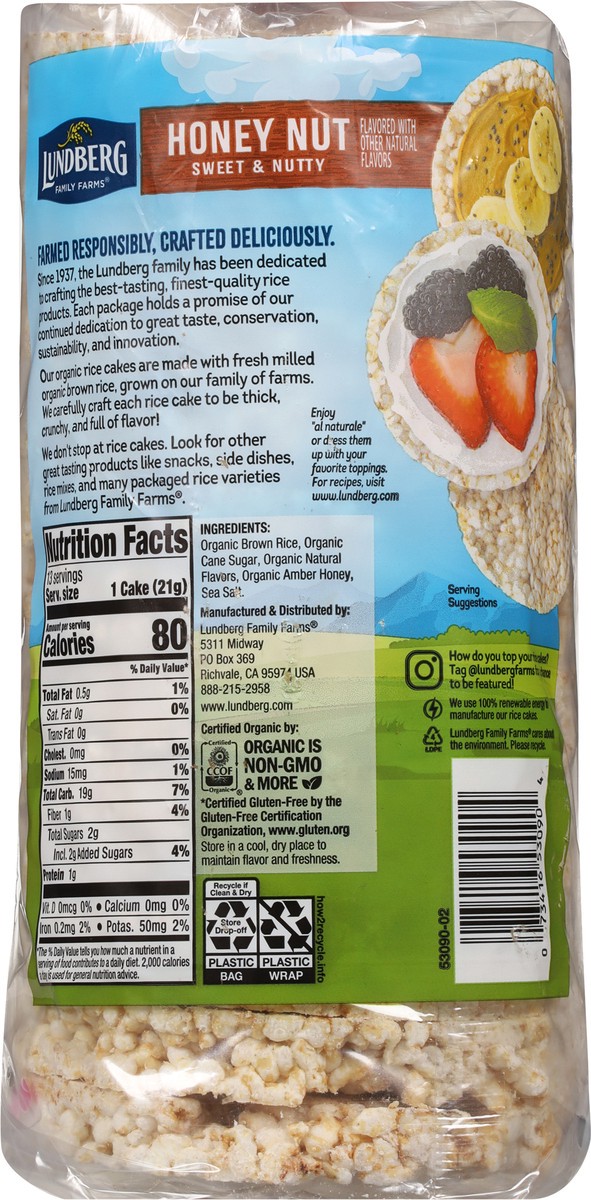 slide 8 of 9, Lundberg Family Farms Organic Honey Nut Brown Rice Cakes 9.6 oz, 9.6 oz