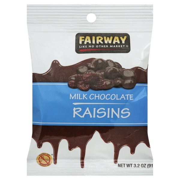 slide 1 of 1, Fairway Grab & Go Milk Chocolate Raisins, 3.2 oz
