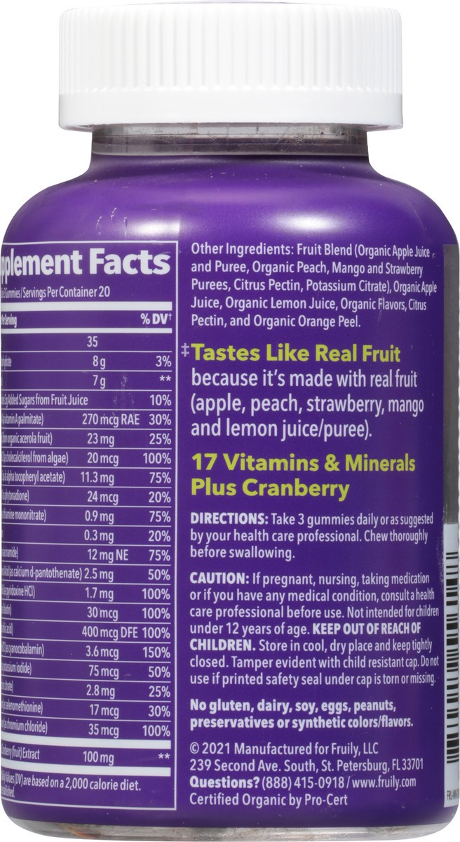 slide 5 of 9, Fruily Organic Womens Multivitamin Gummies, 60 ct