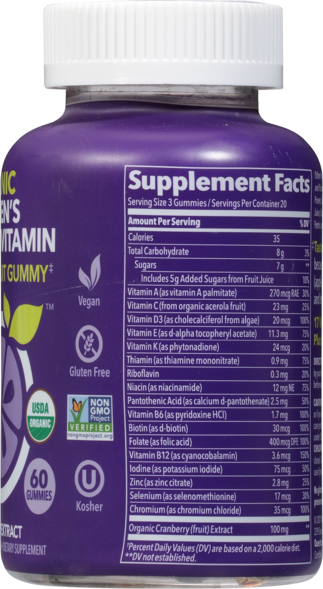 slide 8 of 9, Fruily Organic Womens Multivitamin Gummies, 60 ct