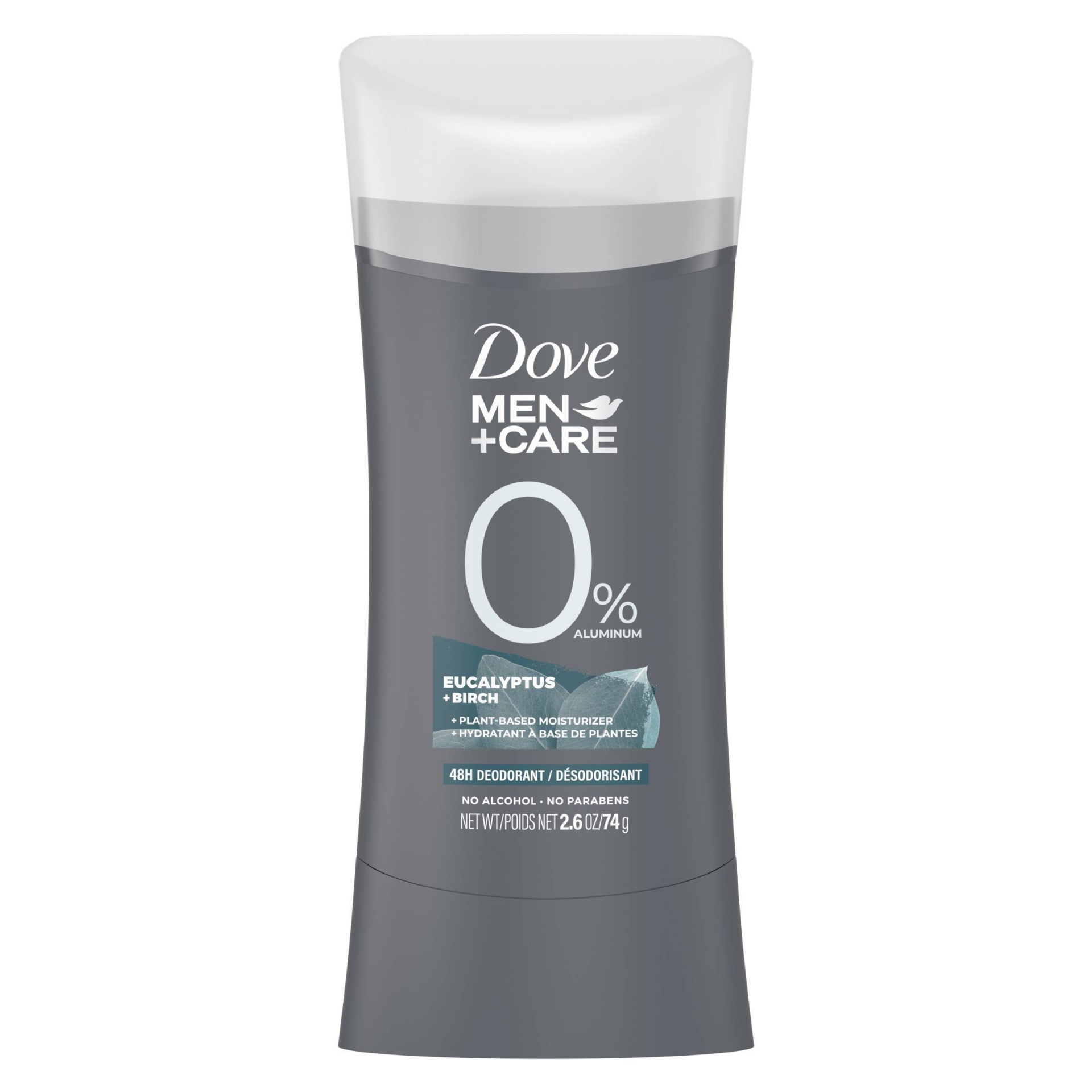 slide 1 of 1, Dove Men+Care 0% Deodorant Stick Eucalyptus+Birch, 2.6oz, 2.6 oz