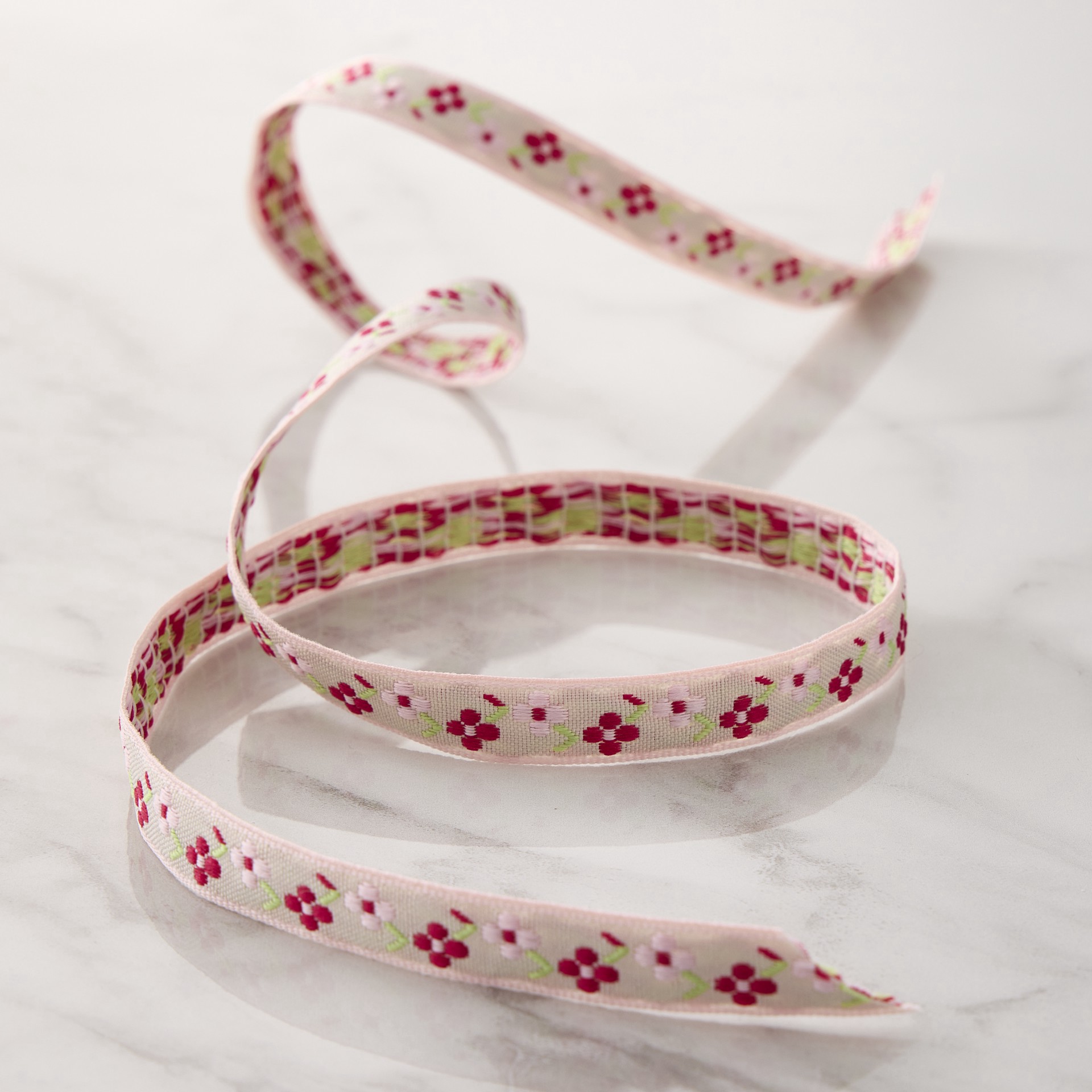 slide 2 of 2, 1/2" X 5yd. Pink Jacquard Floral Ribbon By Celebrate It Classic, 1/2 in x 5 yd