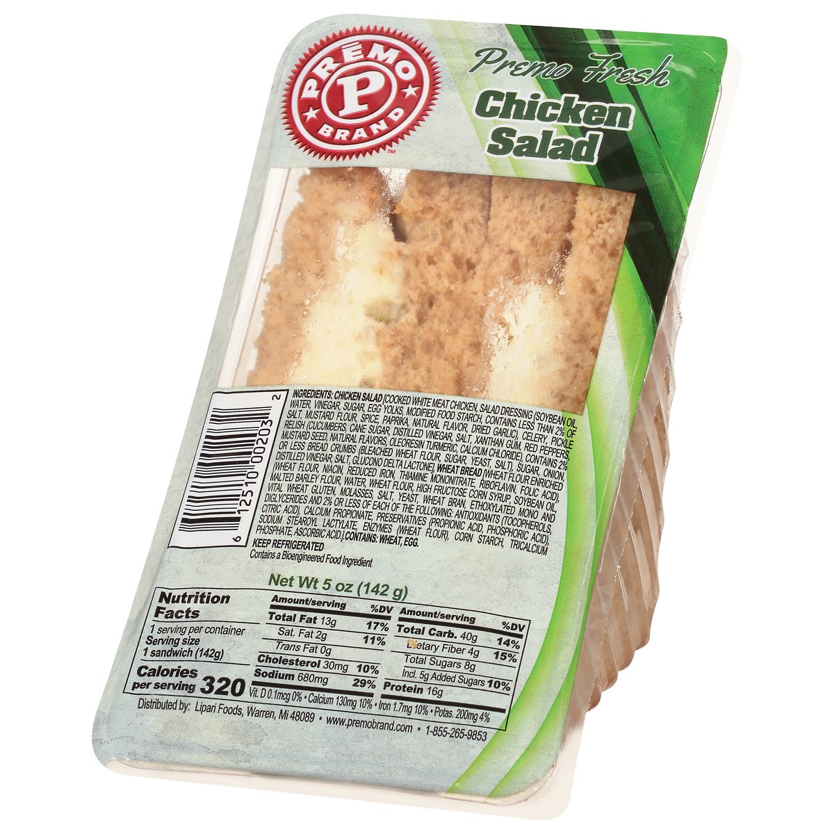 slide 7 of 9, Premo Fresh Chicken Salad on Wheat Wedge 5 oz, 5 oz