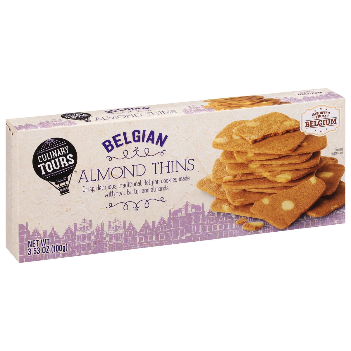 slide 2 of 9, Culinary Tours Belgian Almond Thins 3.53 oz, 3.53 oz