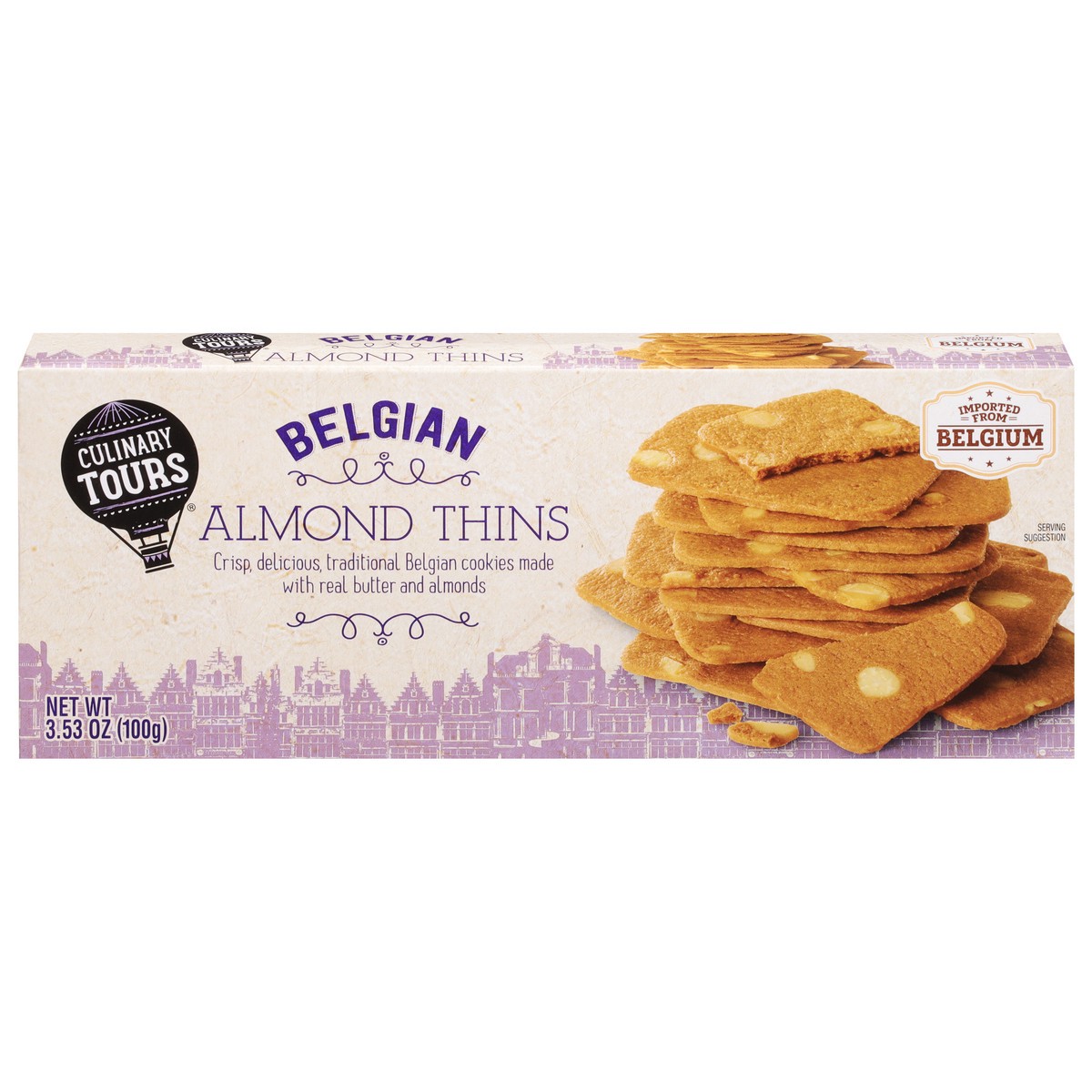 slide 1 of 9, Culinary Tours Belgian Almond Thins 3.53 oz, 3.53 oz