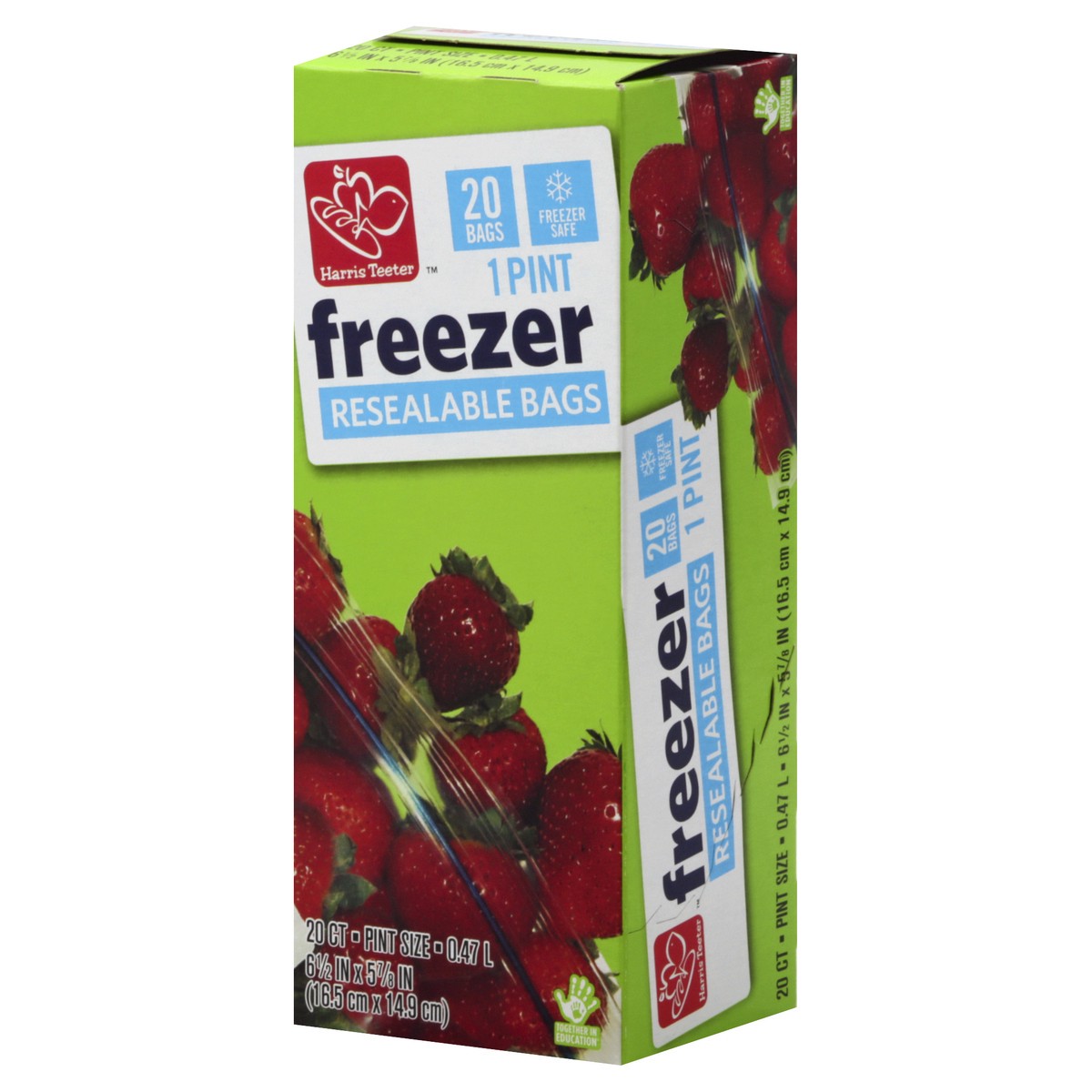 slide 6 of 11, Harris Teeter Recloseable Freezer Bg Pint, 20 ct