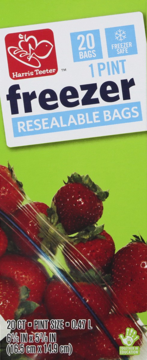 slide 10 of 11, Harris Teeter Recloseable Freezer Bg Pint, 20 ct