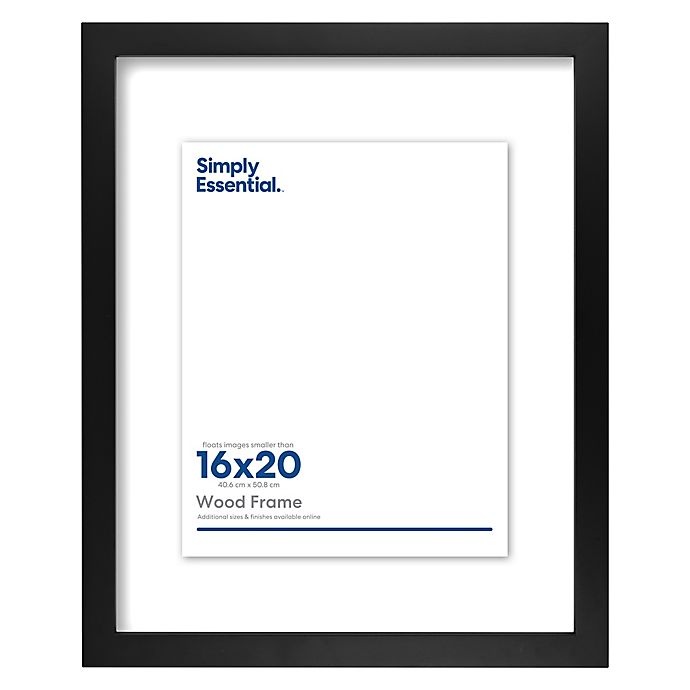 slide 1 of 2, Simply Essential Gallery Floating Wood Wall Frame - Black, 16 in x 20 in