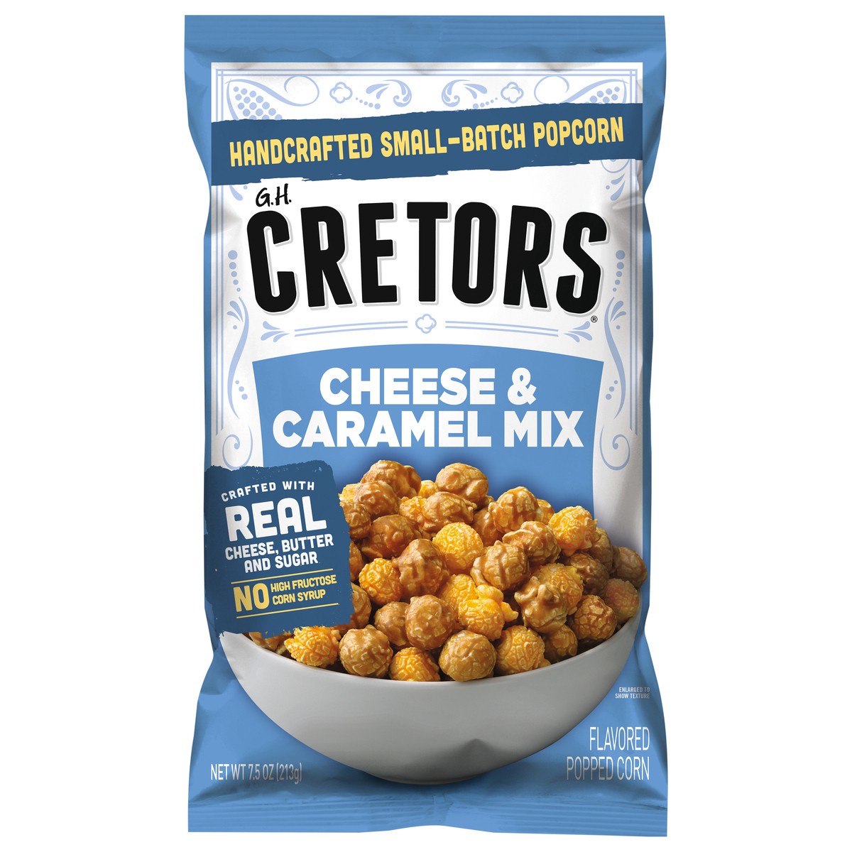 slide 1 of 9, GH Cretors Cretors Cheese & Caramel Mix, 7.5 oz, 7.5 oz