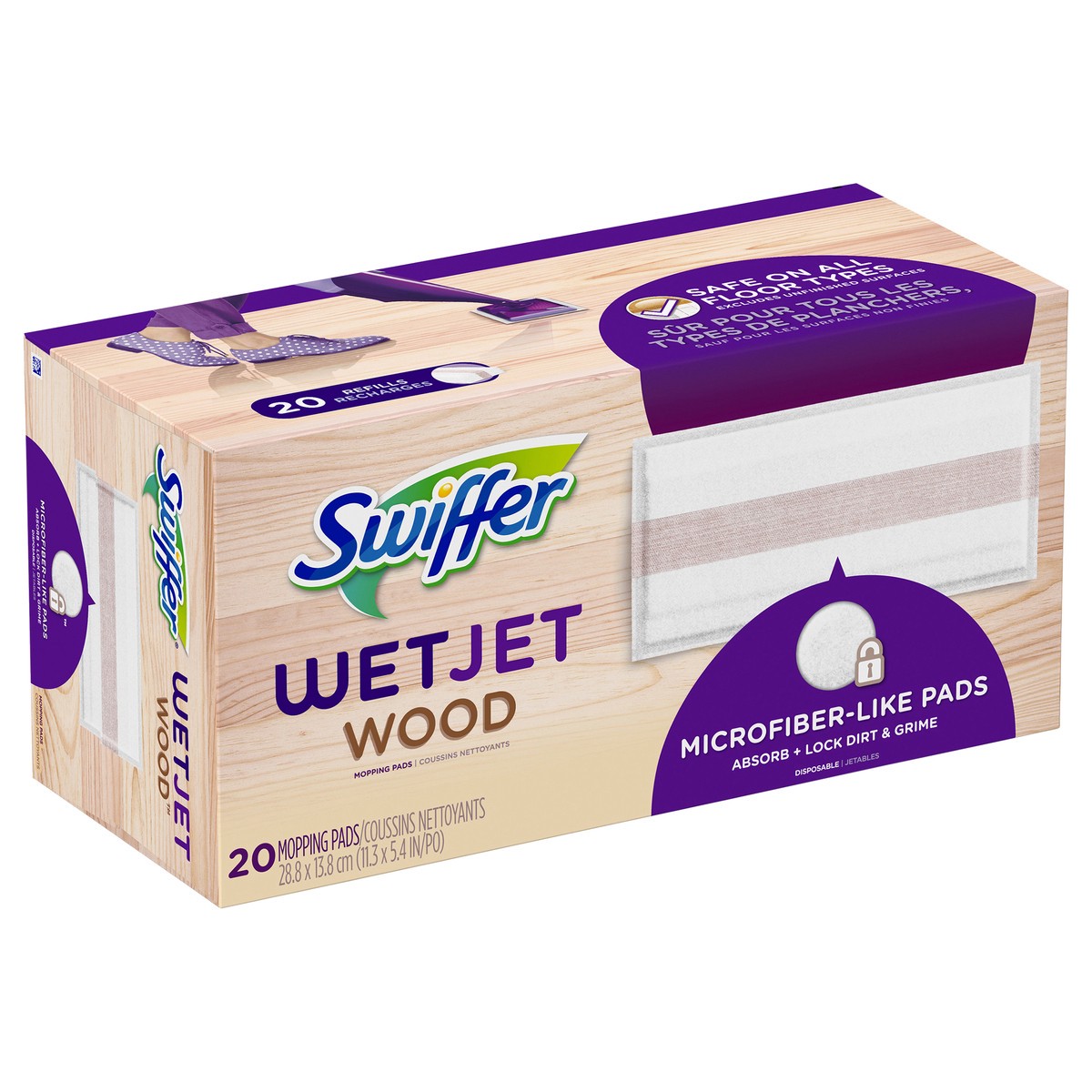 slide 2 of 3, Swiffer Wet Jet Wood Mopping Pads 20 ea, 20 ct
