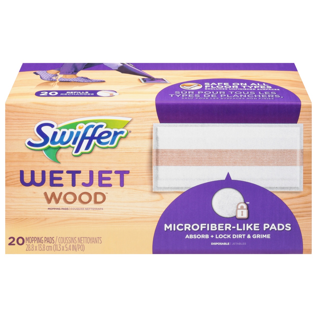 slide 9 of 9, Swiffer WetJet Wood Mopping Pads 20 ea, 20 ct