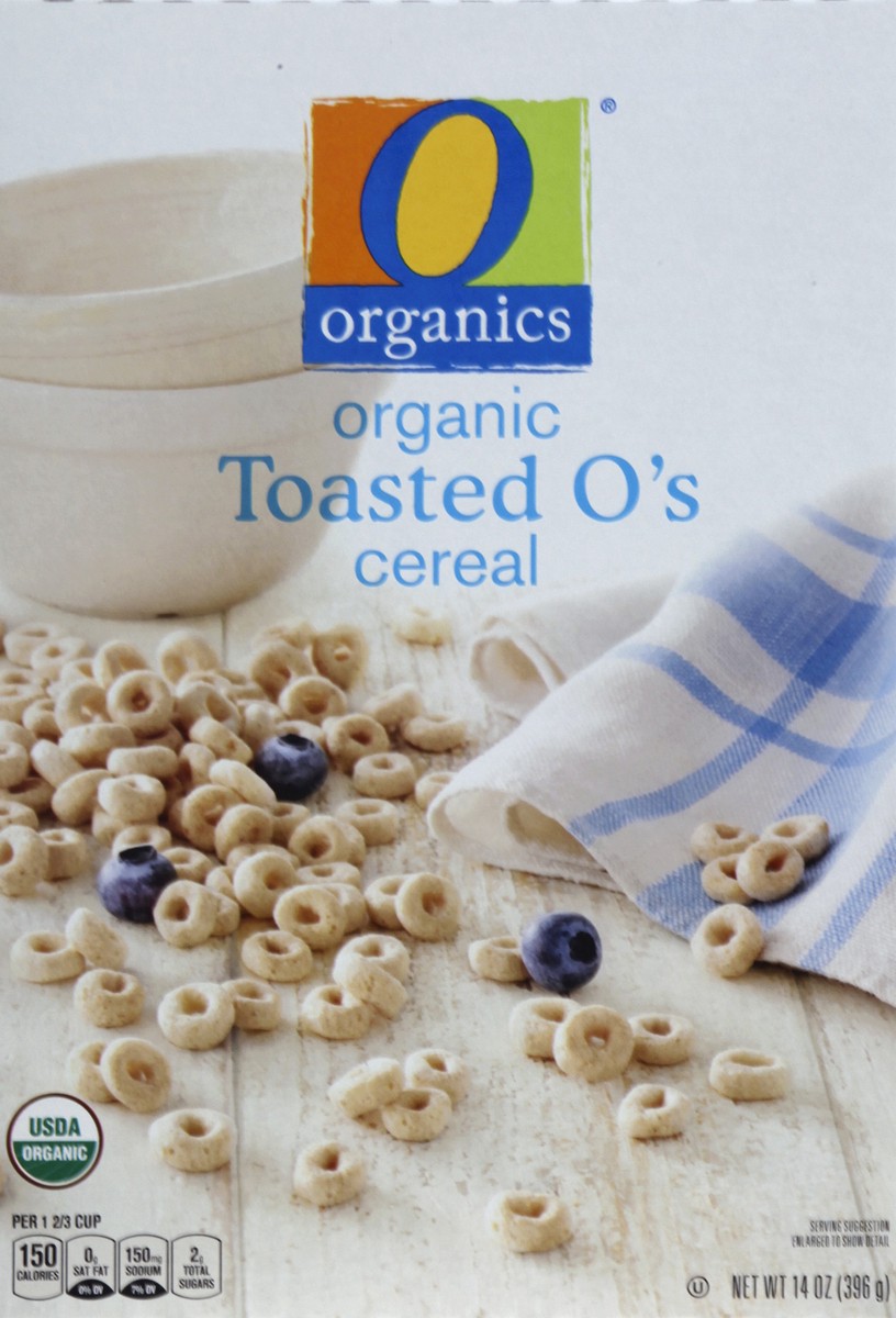 slide 2 of 7, O Organics Cereal, Toasted O's, 14 oz