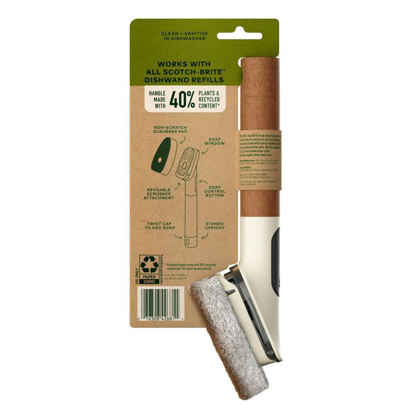 slide 3 of 13, Scotch-Brite Greener Clean Soap Control Dishwand, 1 ct