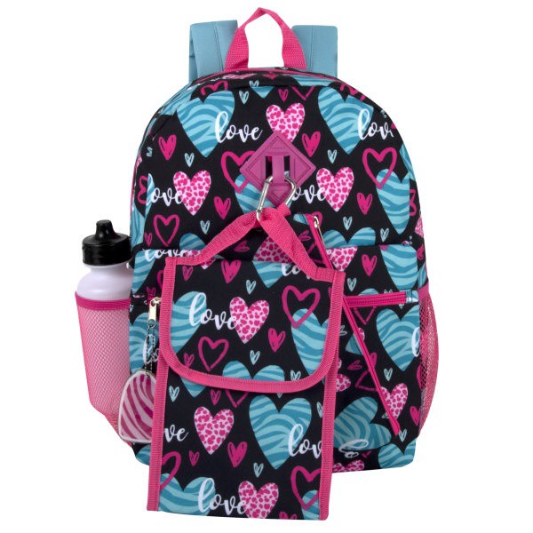 slide 3 of 6, Trailmaker 6-In-1 Backpack Set, Hearts, 1 ct