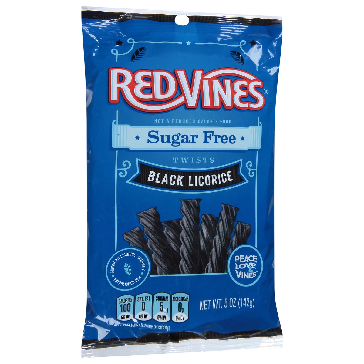 slide 3 of 9, Red Vines Sugar Free Twists Black Licorice Candy 5 oz, 5 oz