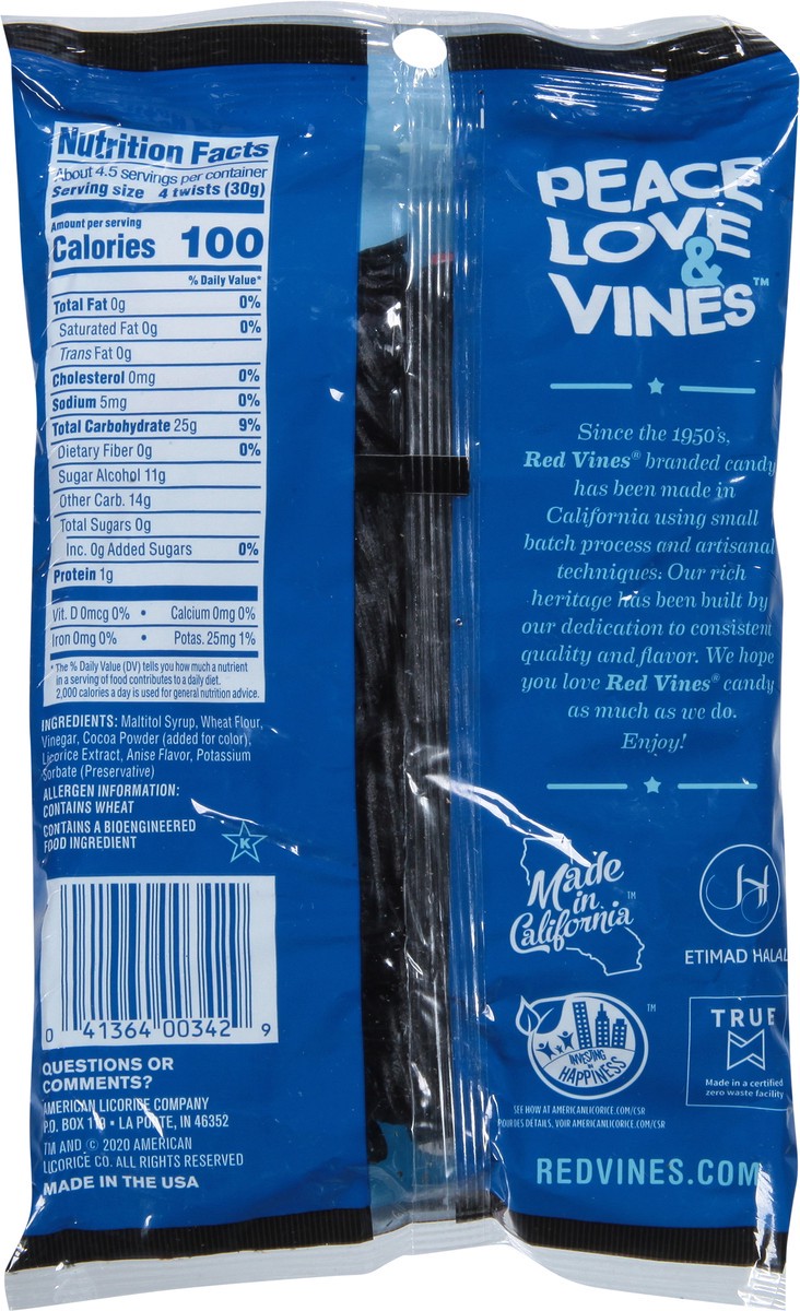 slide 4 of 9, Red Vines Sugar Free Twists Black Licorice Candy 5 oz, 5 oz
