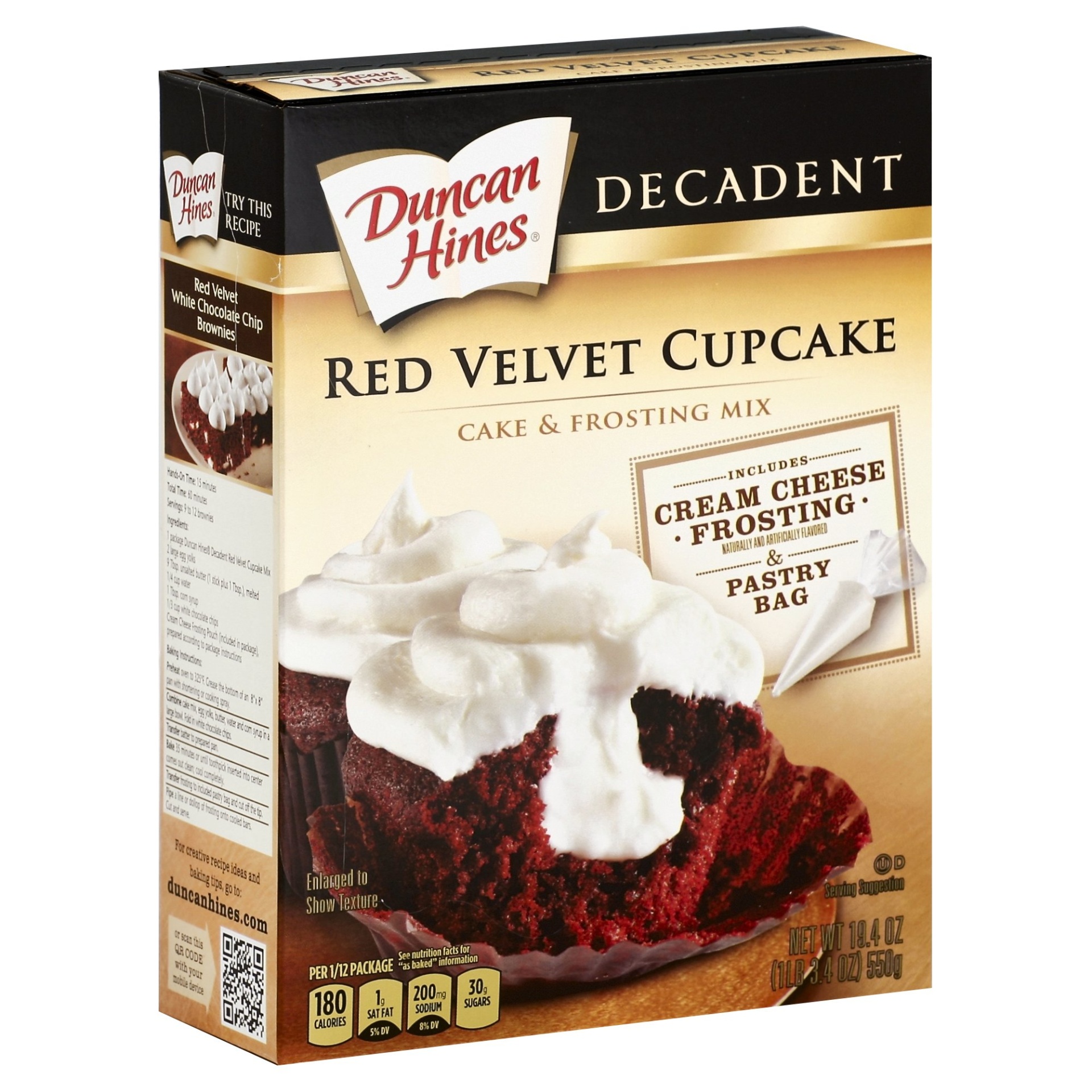 slide 1 of 1, Duncan Hines Red Velvet Cupcake Cake & Frosting Mix, 19.4 oz