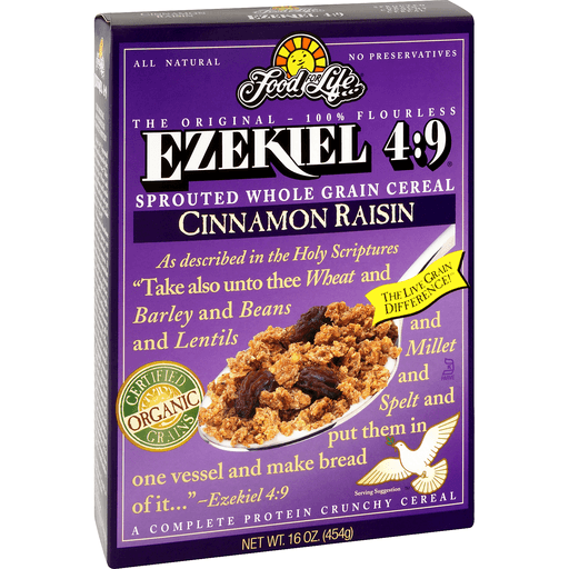 slide 2 of 9, Food For Life Ezekiel 4:9 Sprouted Grain Cinnamon Raisin  Crunchy Cereal, 16 oz