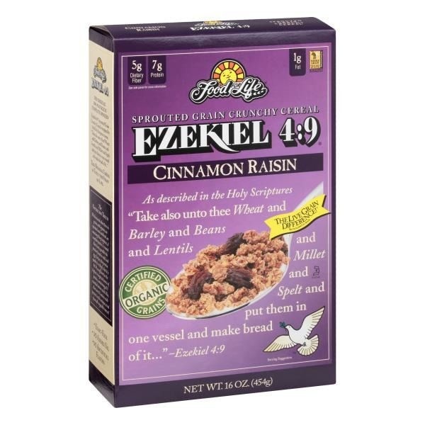 slide 1 of 9, Food For Life Ezekiel 4:9 Sprouted Grain Cinnamon Raisin  Crunchy Cereal, 16 oz