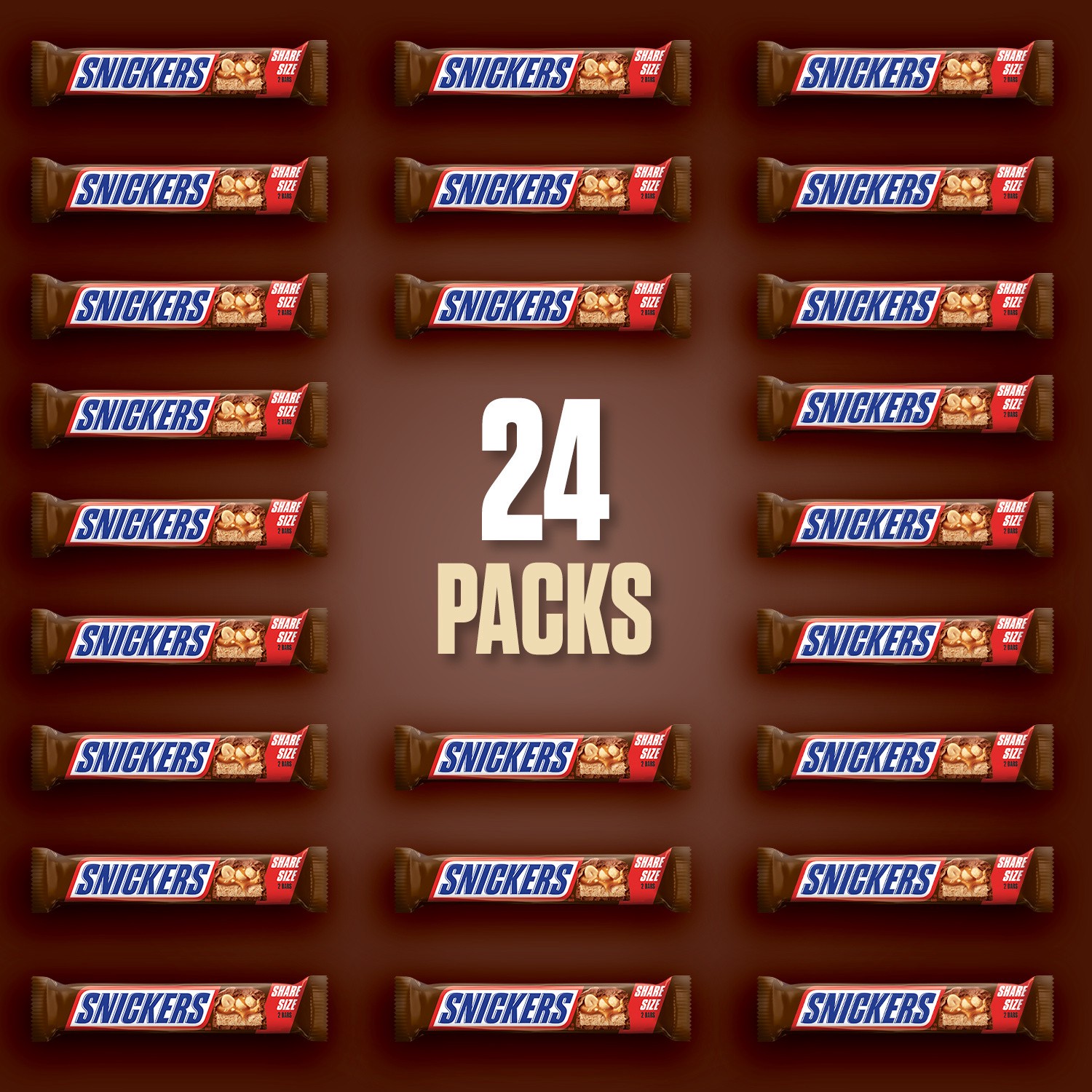 slide 3 of 8, SNICKERS Milk Chocolate Candy Bars Bulk Pack, Share Size (3.29 oz., 24 count), 78.96 oz