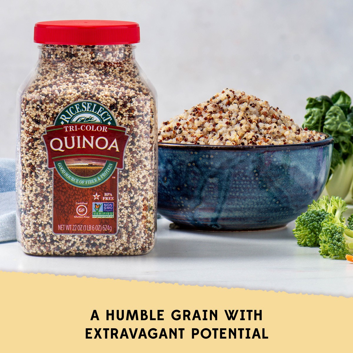 slide 5 of 9, RiceSelect Tri-Color Quinoa 22 oz. Jar, 22 oz