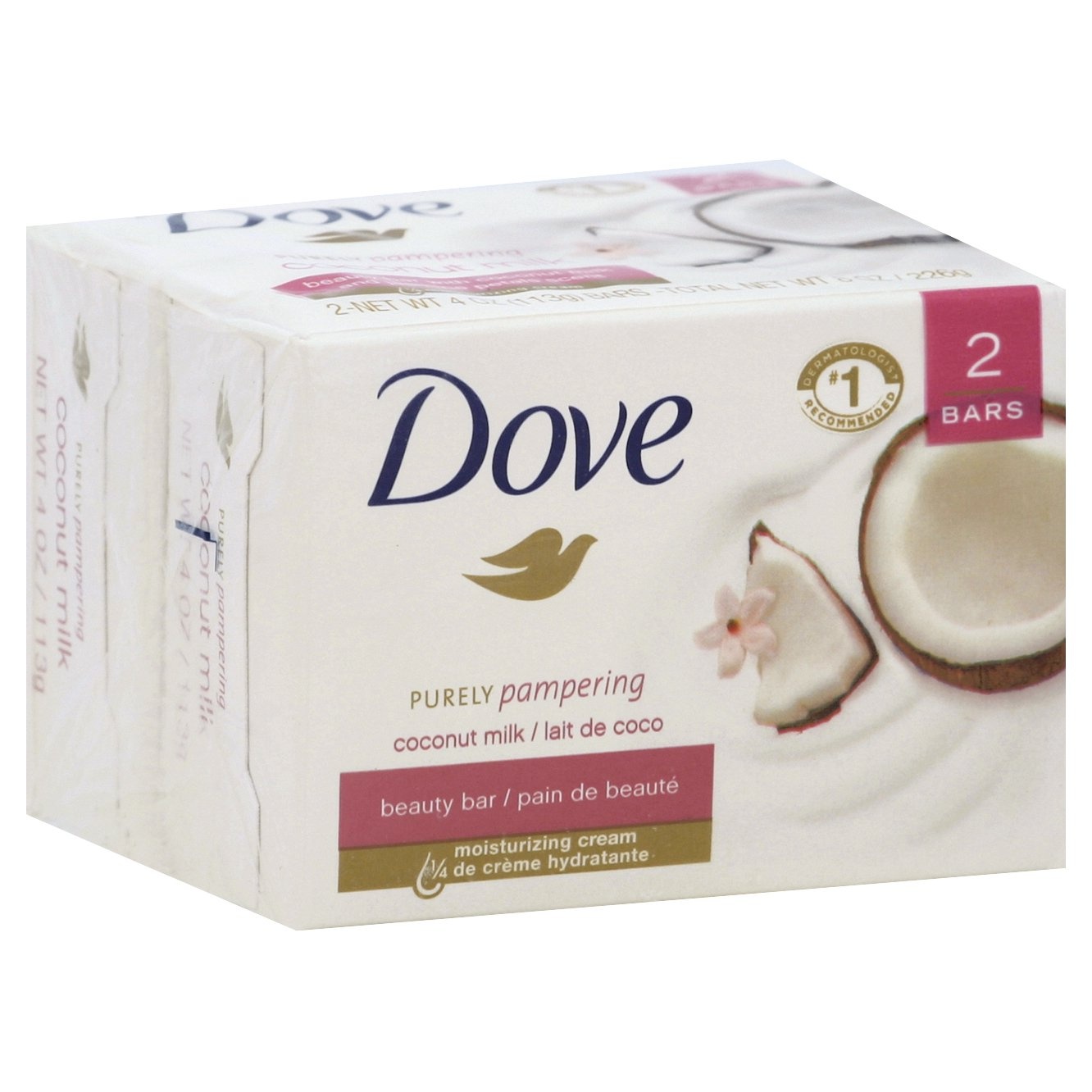 slide 1 of 7, Dove Purely Pampering Coconut Milk Beauty Bars, 2 ct