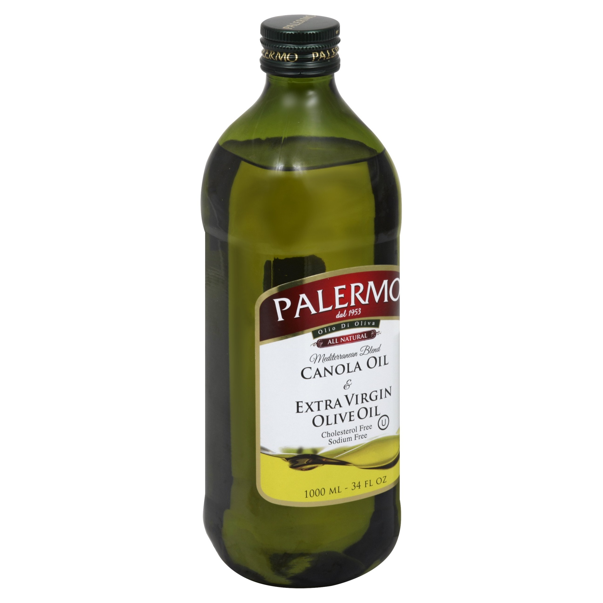 slide 1 of 1, Palermo Mediterranean Blend Canola Oil & Virgin Olive Oil, 34 fl oz