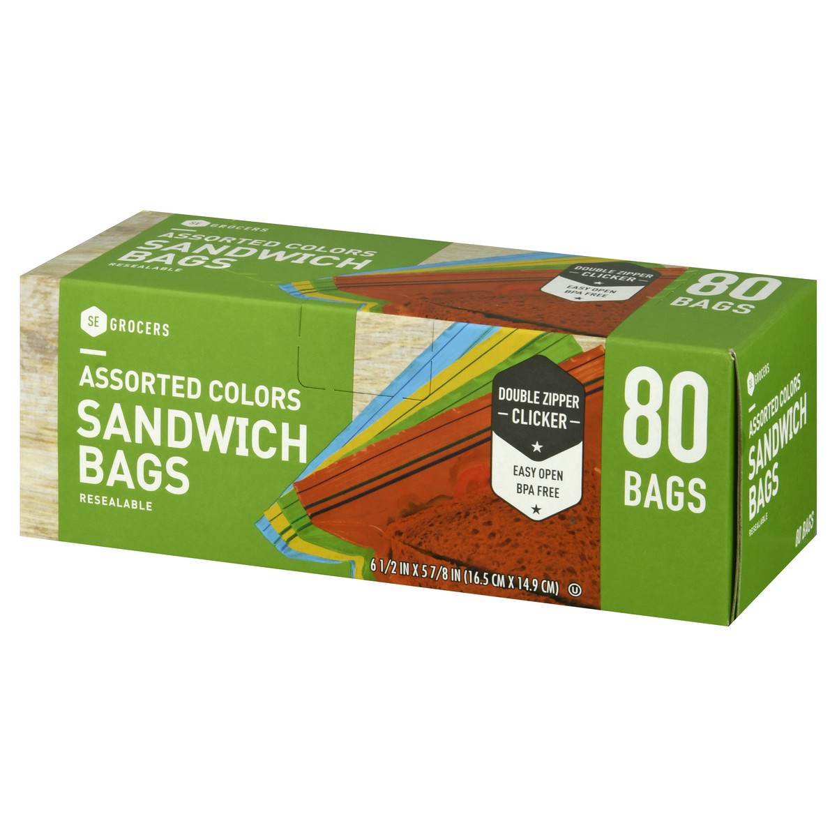 slide 4 of 12, Se Grocers 4 Color Reseal Bags, 80 ct