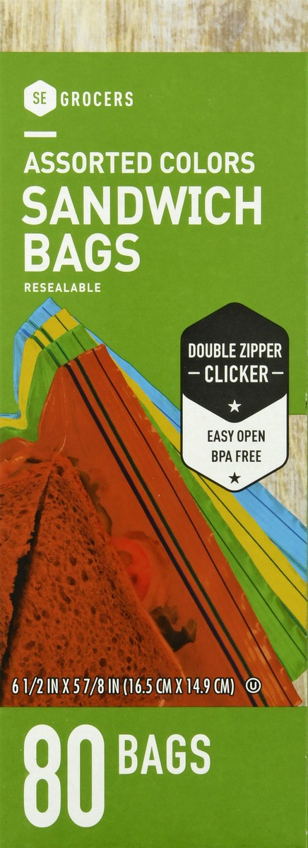 slide 8 of 12, Se Grocers 4 Color Reseal Bags, 80 ct