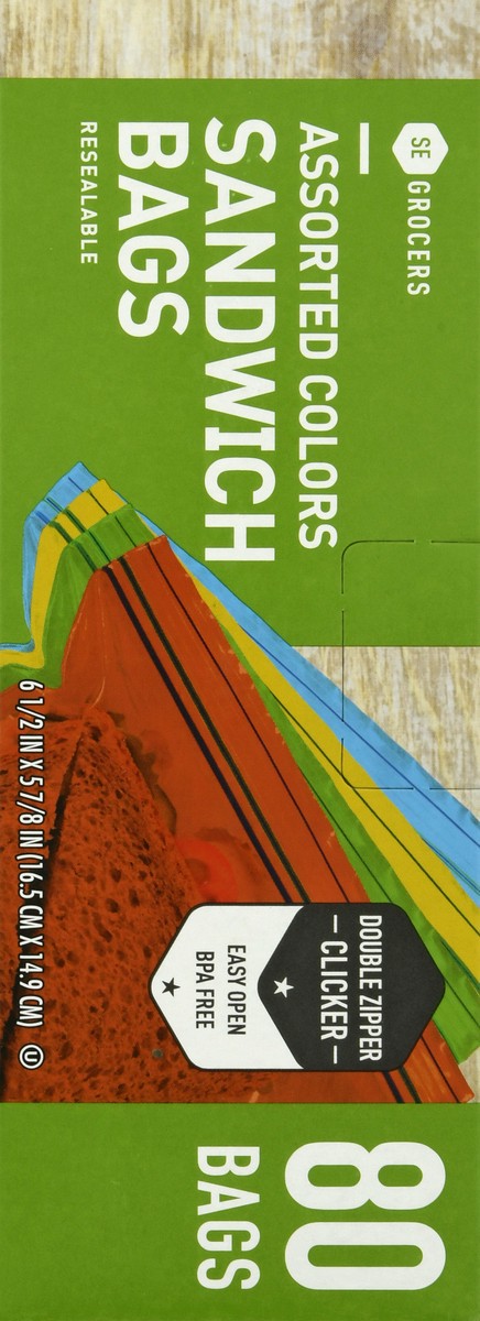 slide 10 of 12, Se Grocers 4 Color Reseal Bags, 80 ct