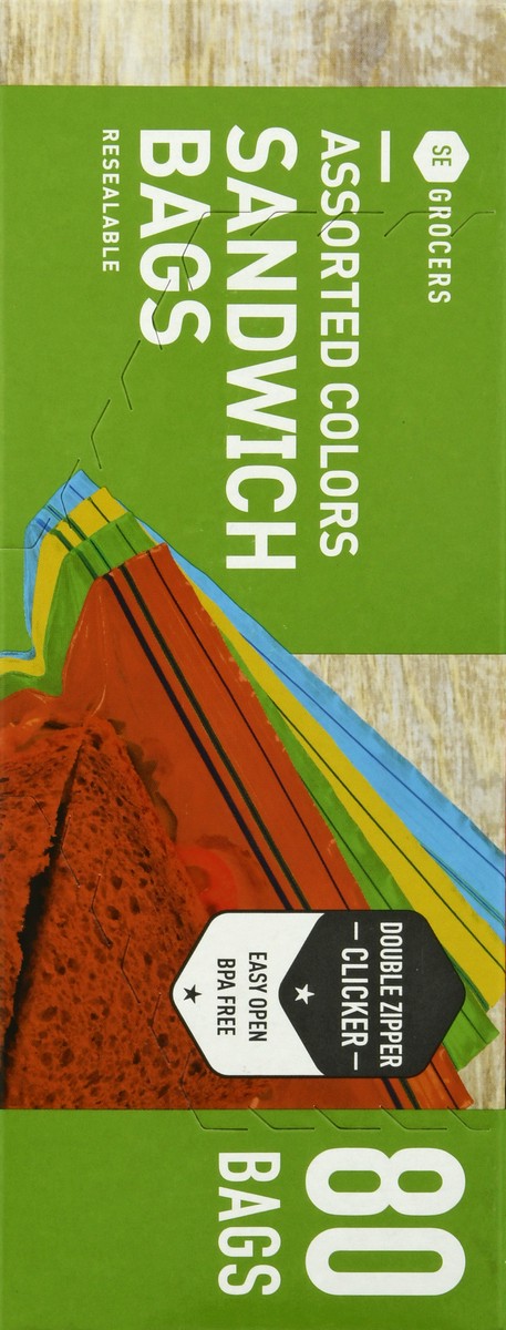 slide 2 of 12, Se Grocers 4 Color Reseal Bags, 80 ct