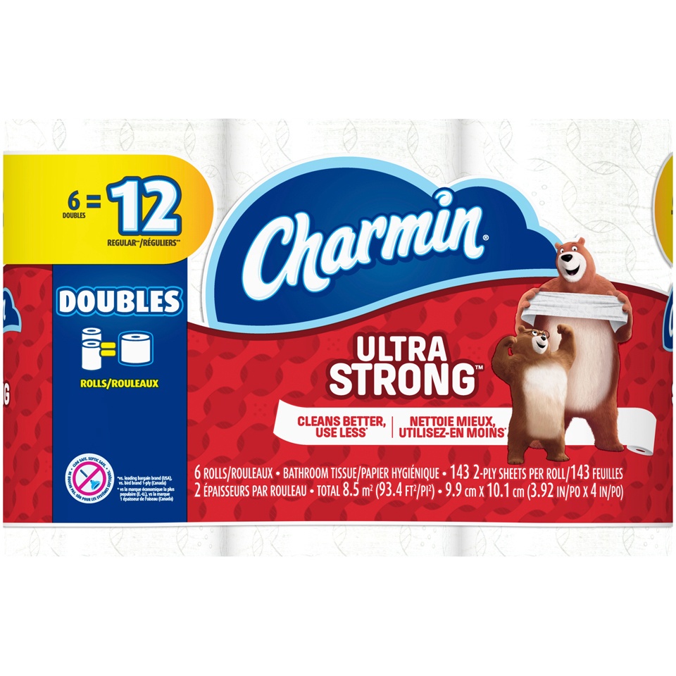 slide 2 of 4, Charmin Ultra Strong Toilet Paper 6 Double Roll, 6 ct