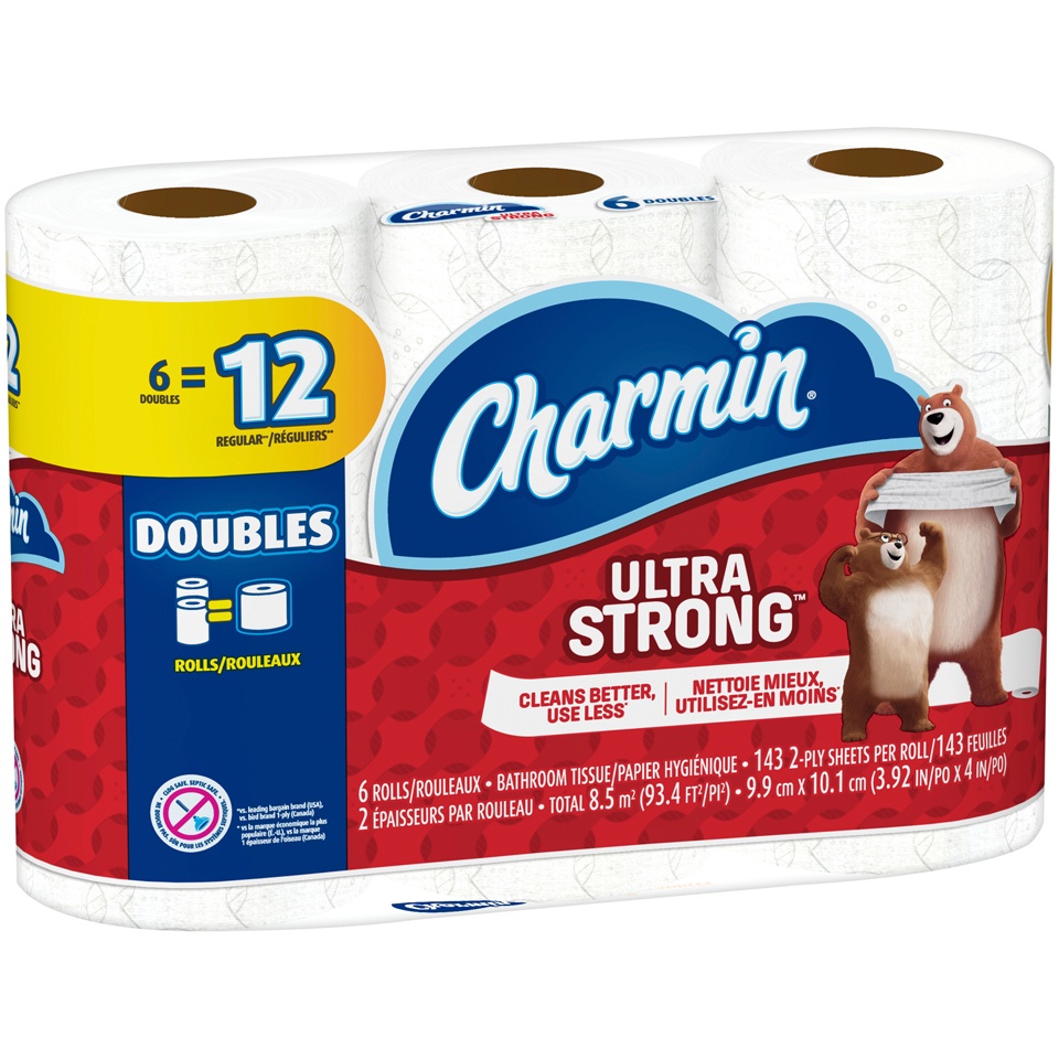 slide 3 of 4, Charmin Ultra Strong Toilet Paper 6 Double Roll, 6 ct