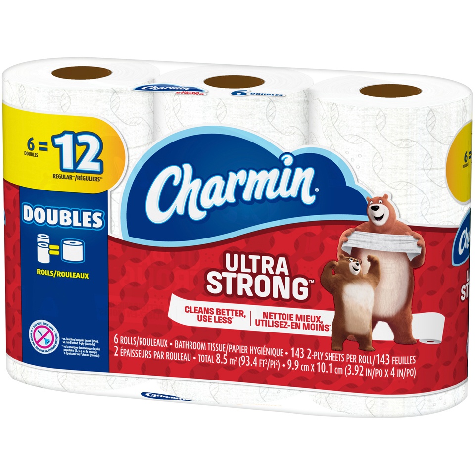 slide 4 of 4, Charmin Ultra Strong Toilet Paper 6 Double Roll, 6 ct