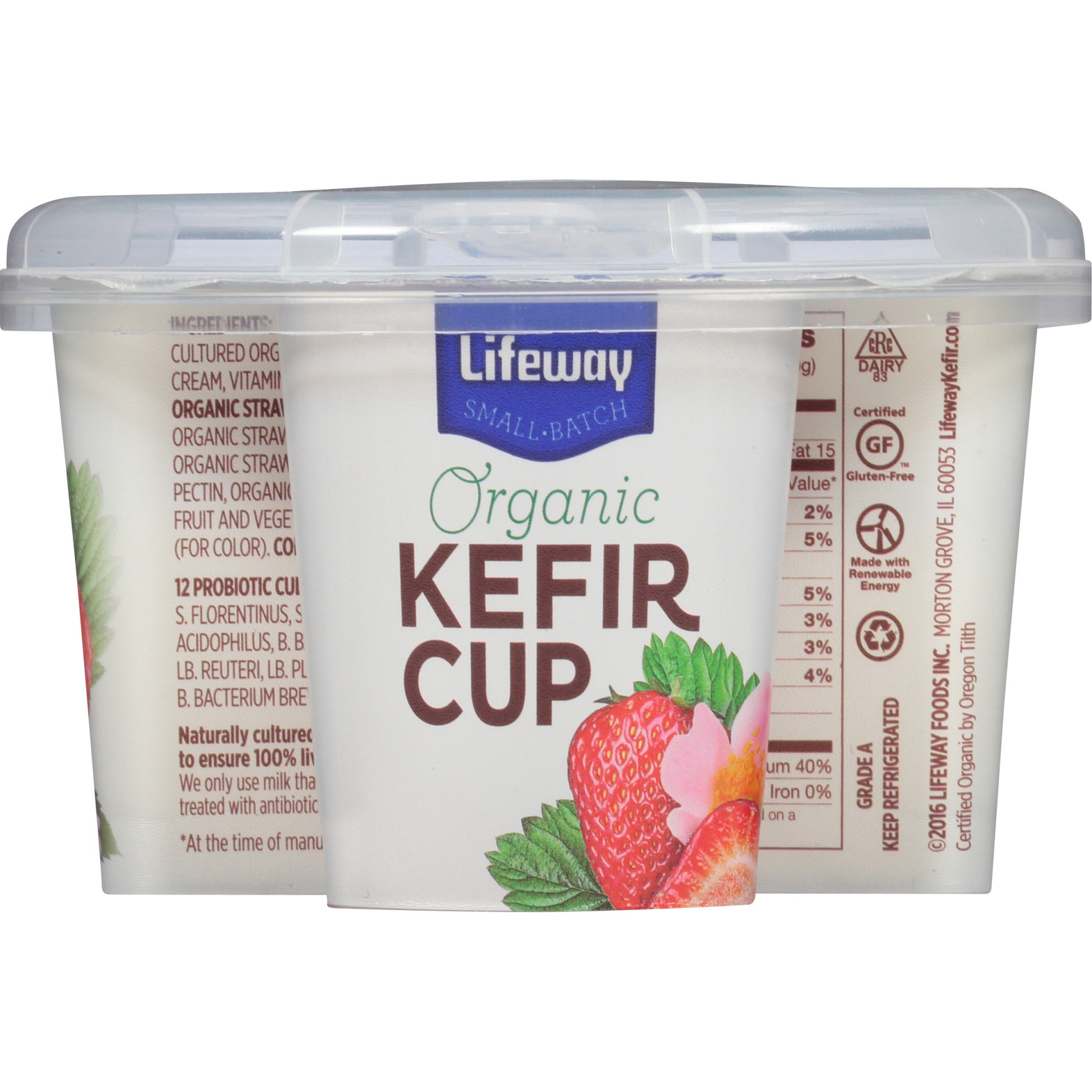 slide 4 of 6, Lifeway Organic Strawberry Rosehip Kefir Cup, 5.3 oz