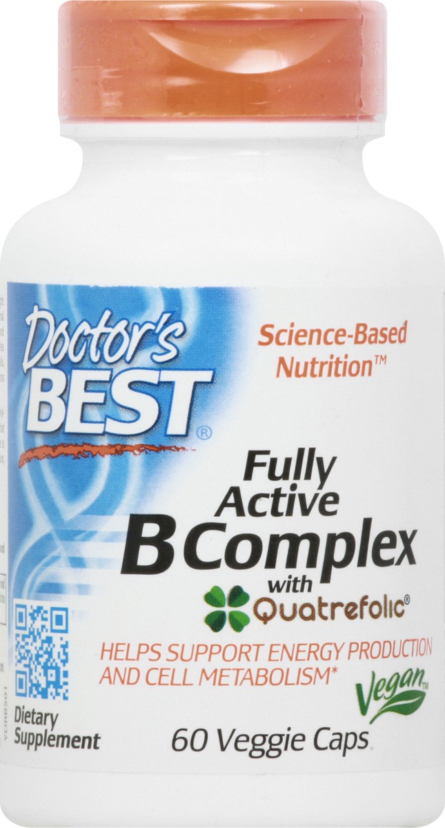 slide 2 of 12, Doctor's Best Fully Active Veggie Caps B Complex with Quatrefolic 60 ea, 60 ct